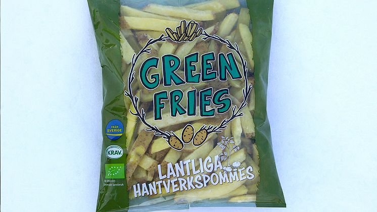 Green Fries pommes förpackning Från Sverige-märket och KRAV