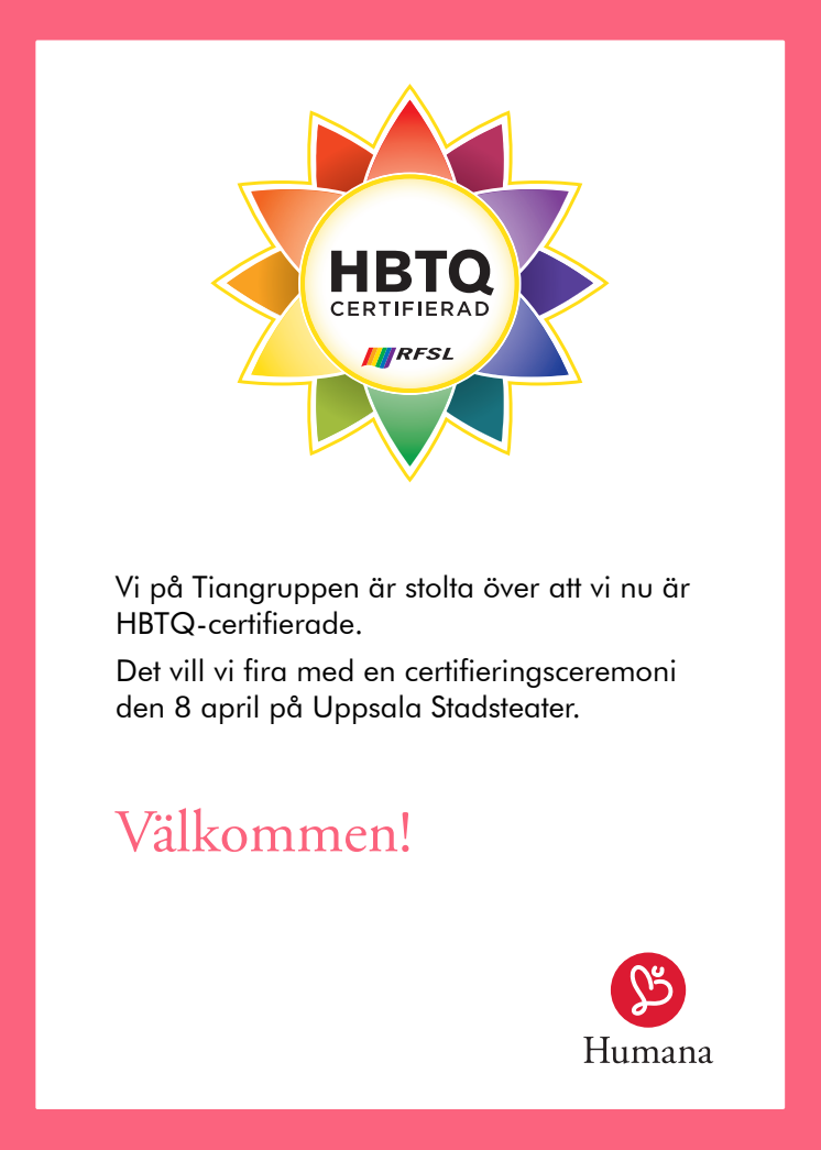 Inbjudan: HBTQ-firande Tiangruppen