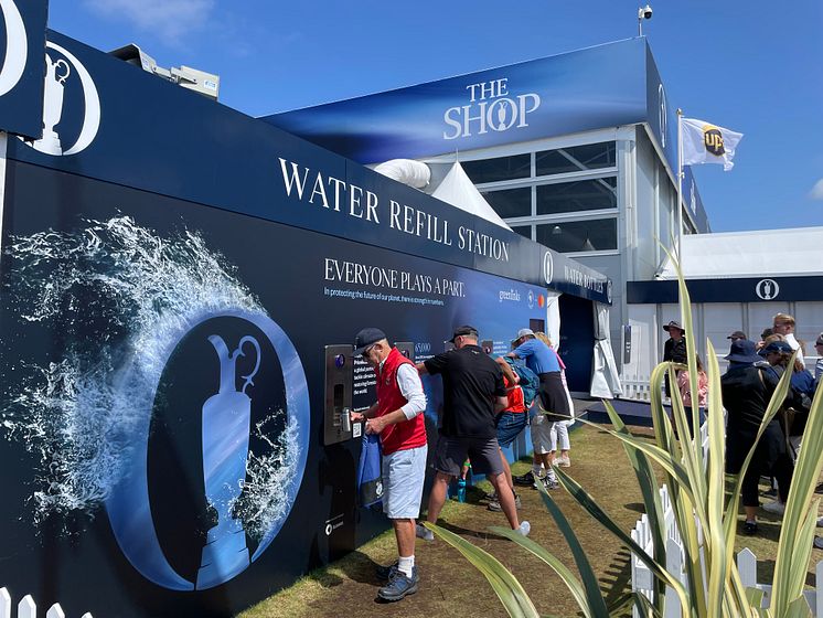 Filling up at The Open 2023 Water Wall