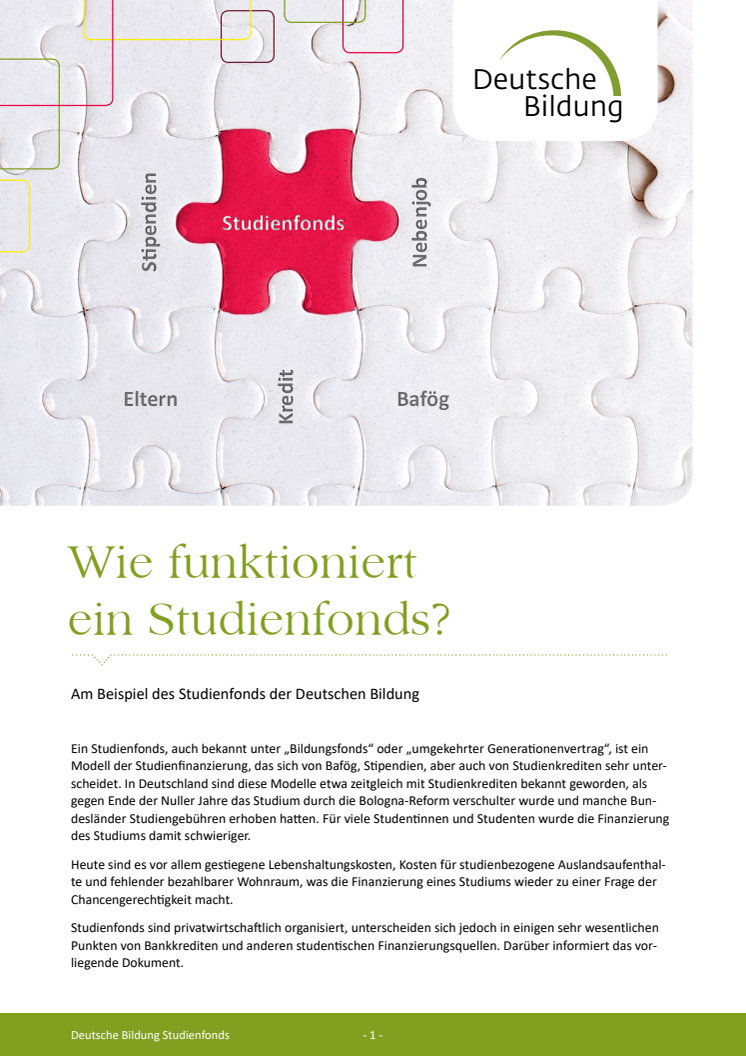 Whitepaper: Wie funktioniert ein Studienfonds?