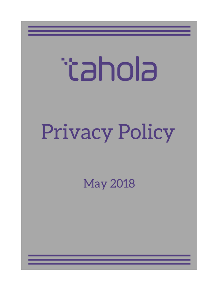 Tahola - Privacy Policy 