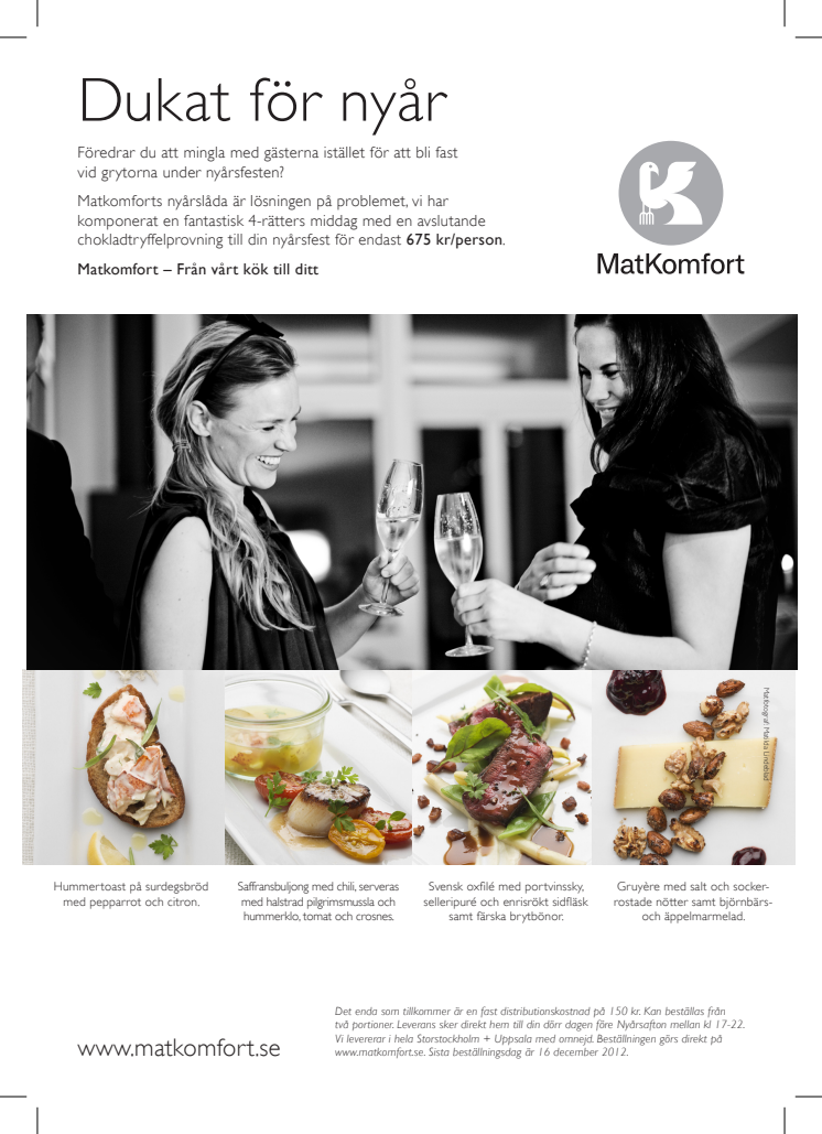 Flyer Matkomforts jullåda och nyårsmeny