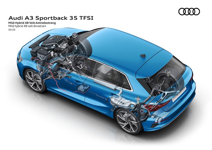 Audi A3 Sportback 35 TFSI med 48 volt mildhybrid system