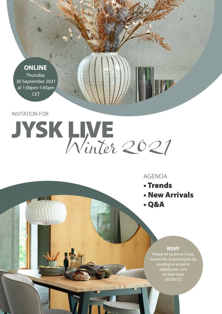 JYSK invitation live FW21