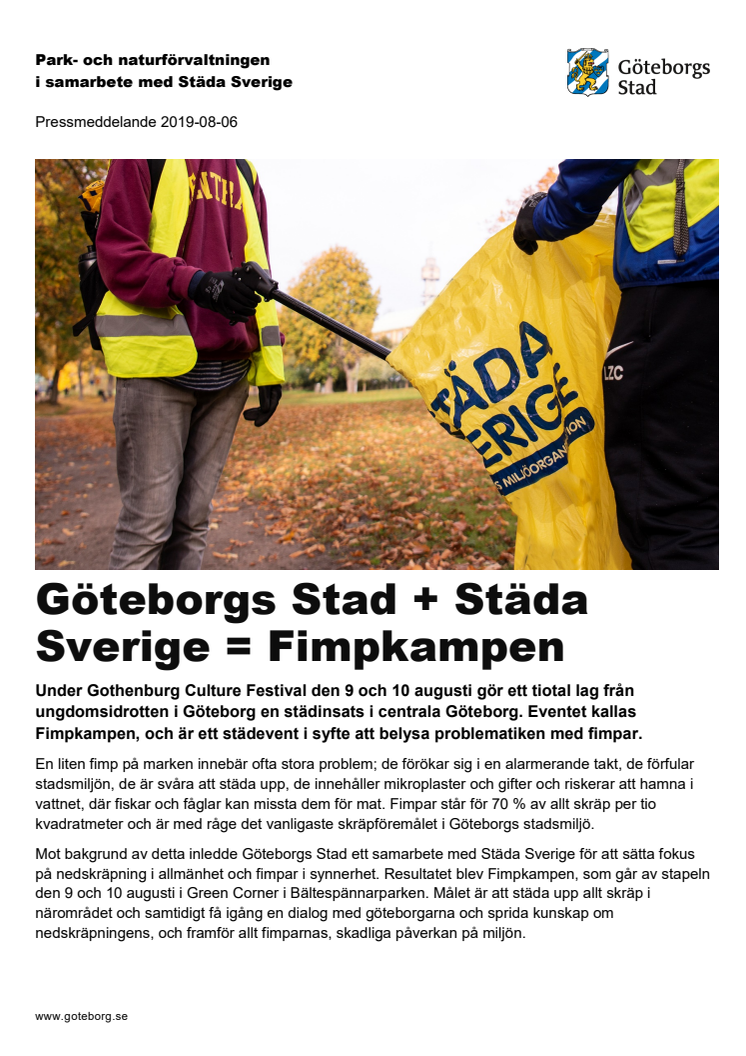 Göteborgs Stad + Städa Sverige = Fimpkampen