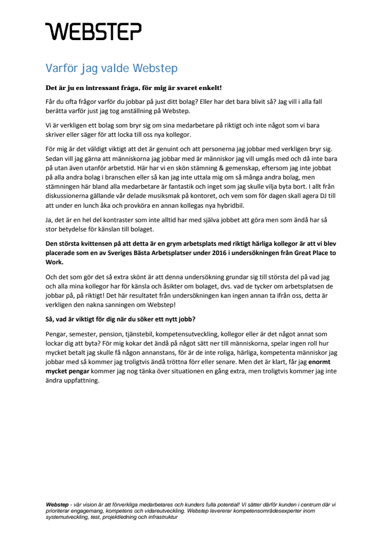 Varför jag valde Webstep?!