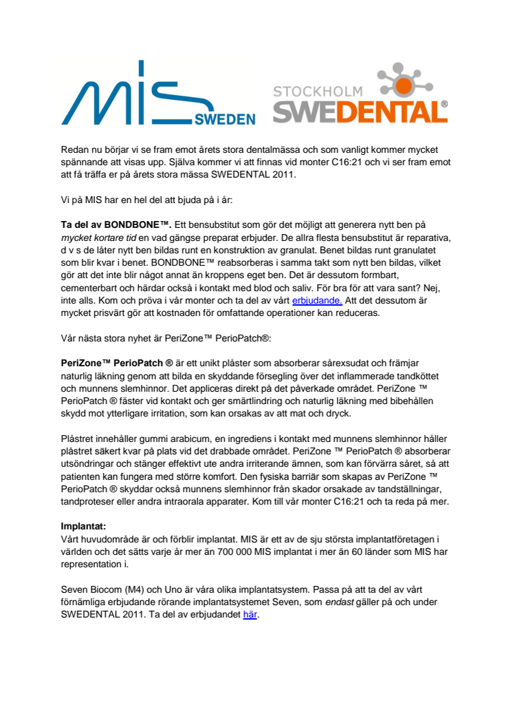 SWEDENTAL 2011