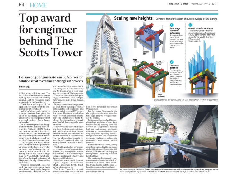 Top award for engineer behind The Scotts Tower