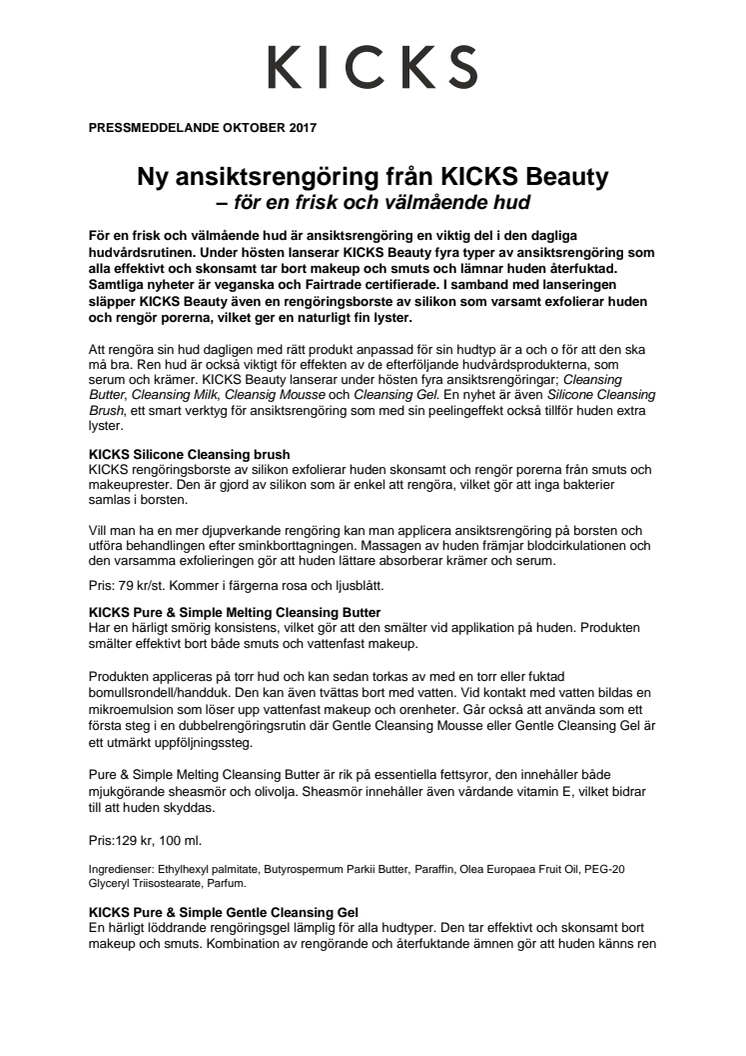 Ny ansiktsrengöring från KICKS Beauty  – för en frisk och välmående hud
