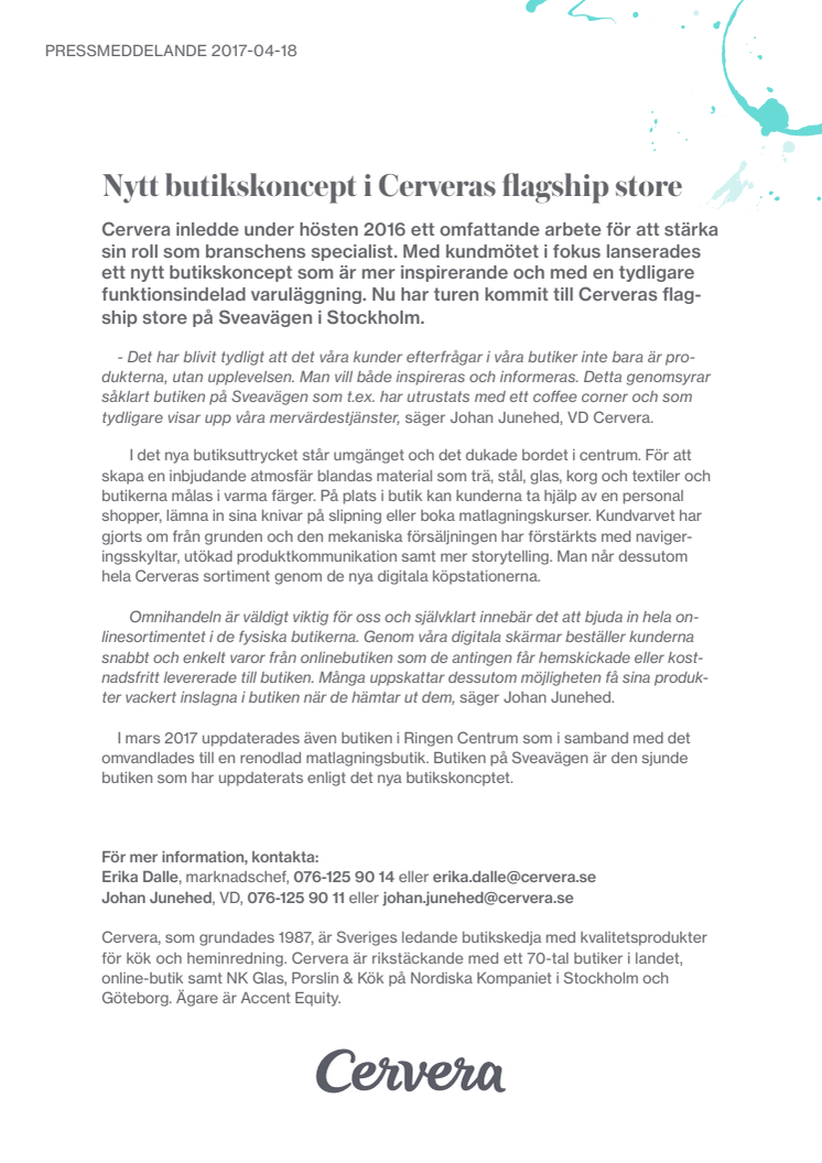 Nytt butikskoncept i Cerveras flagship store