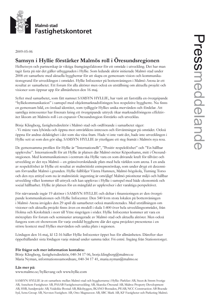 Samsyn i Hyllie förstärker Malmös roll i Öresundsregionen