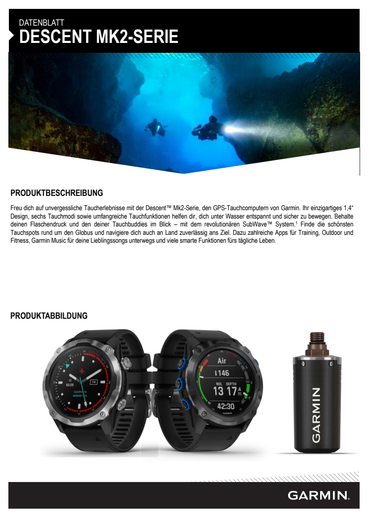 Datenblatt Garmin Descent Mk2_Mk2i