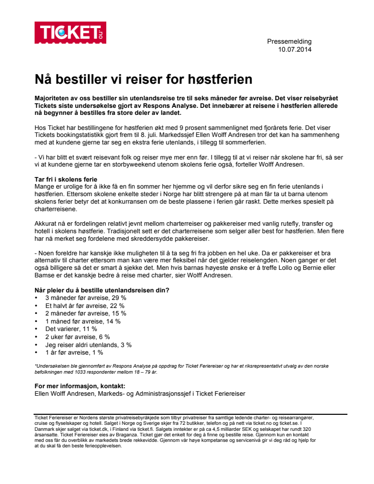 Nå bestiller vi reiser for høstferien