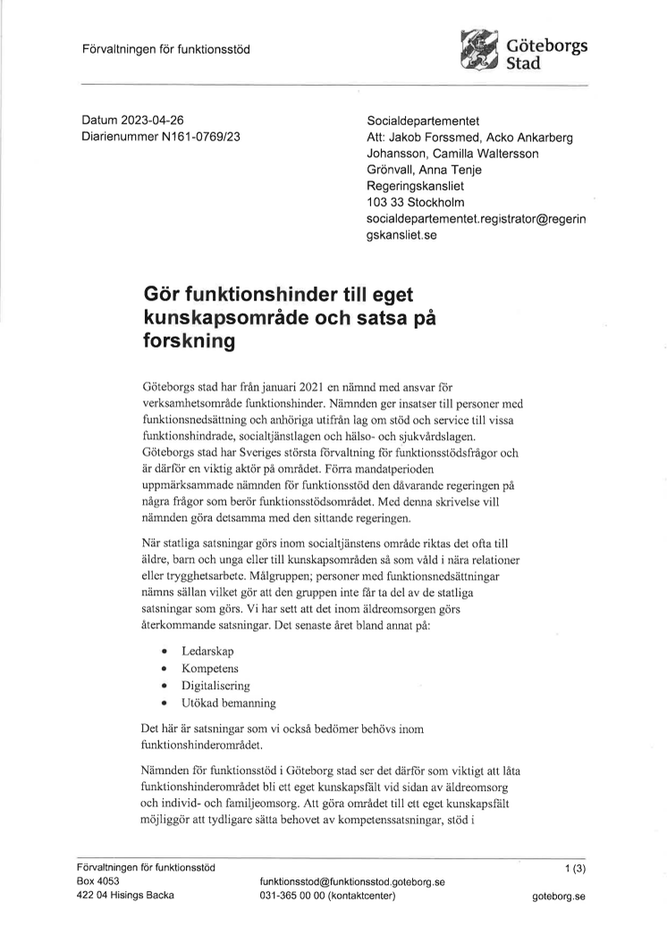 Skrivelse till socialdepartementet från nämnden för funktionsstöd Göteborgs Stad.pdf