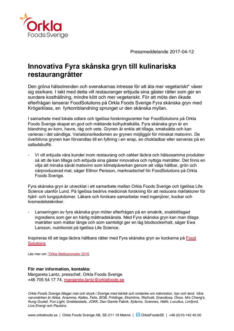 Innovativa Fyra skånska gryn till kulinariska restaurangrätter 