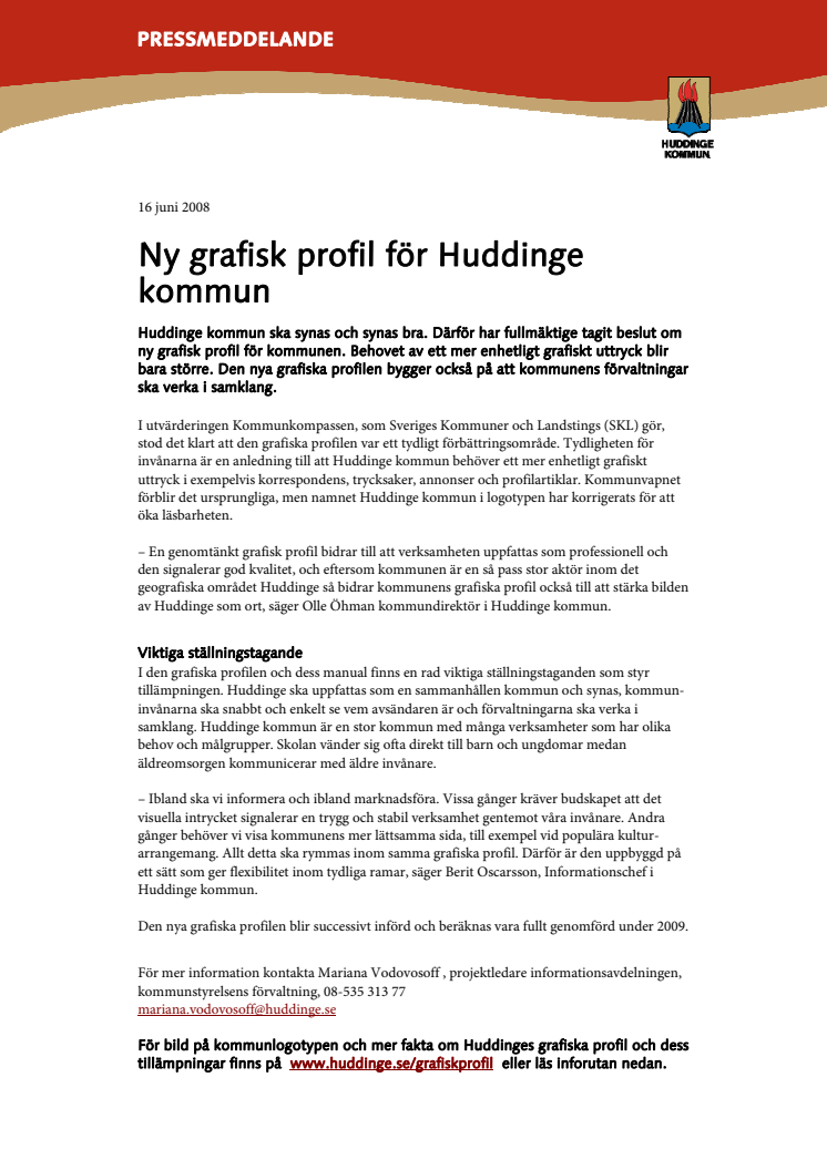 Ny grafisk profil för Huddinge kommun
