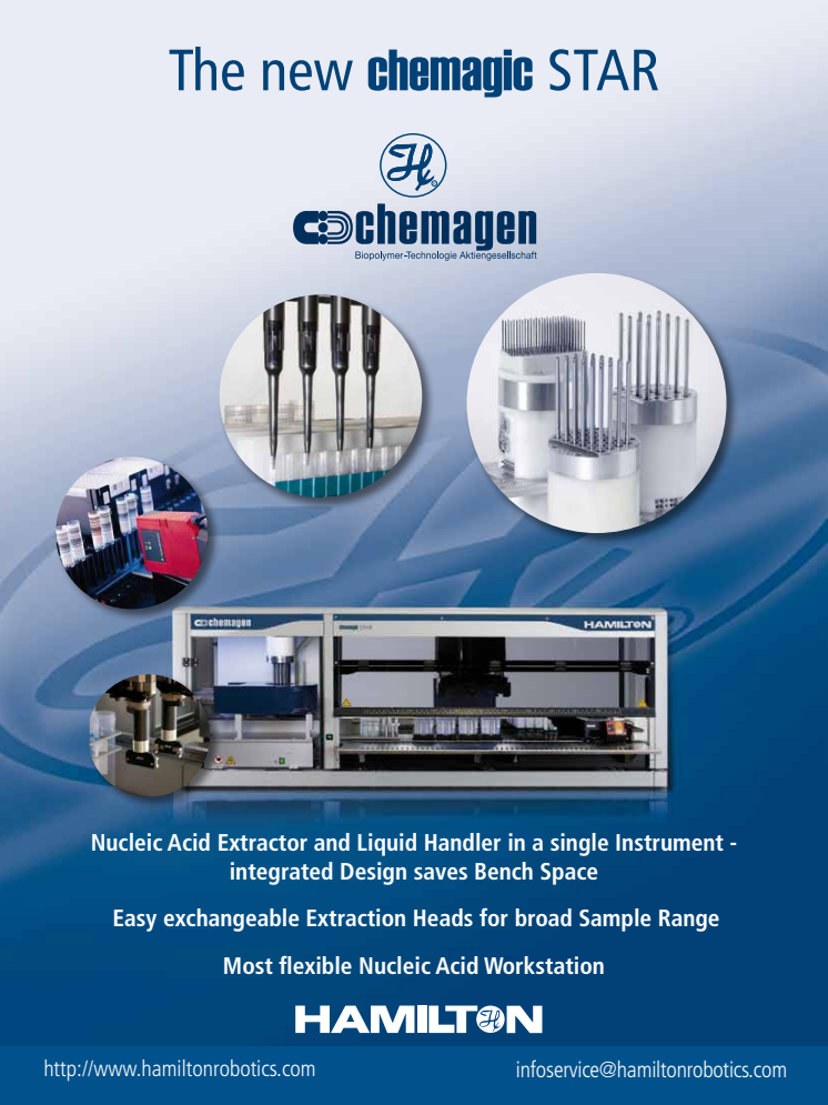 In eighteen months 80000 samples for genetic analyses have been processed at KI Biobank using three Chemagic STAR systems