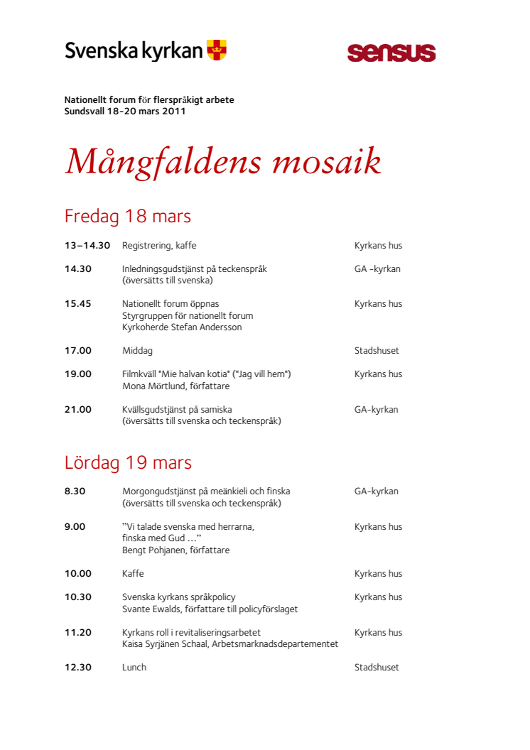 Kyrkans minoritetsspråk samlas i Sundsvall