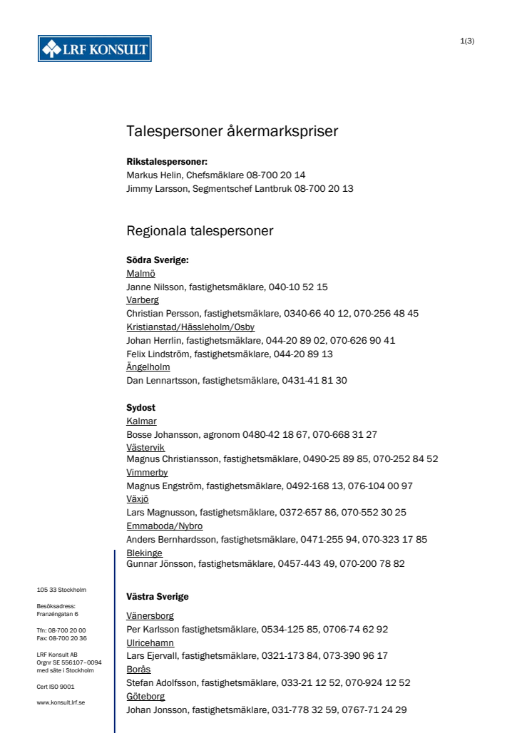 Talespersoner Åkermarkspriser 2015