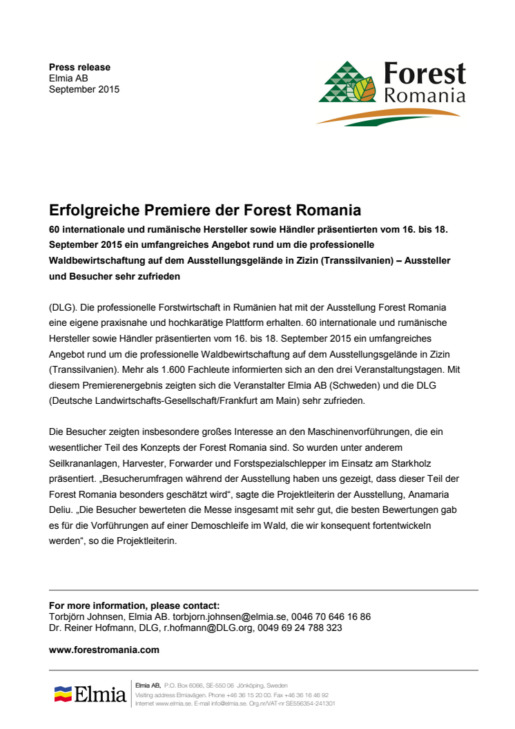 Erfolgreiche Premiere der Forest Romania