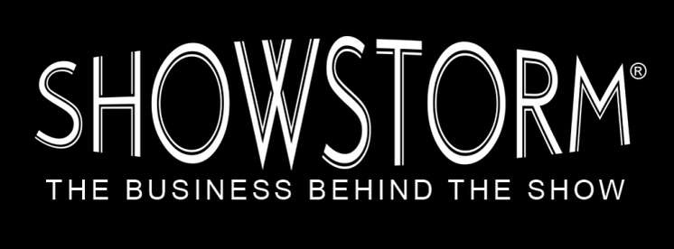 Showstorm Logo White on Black with Tagline