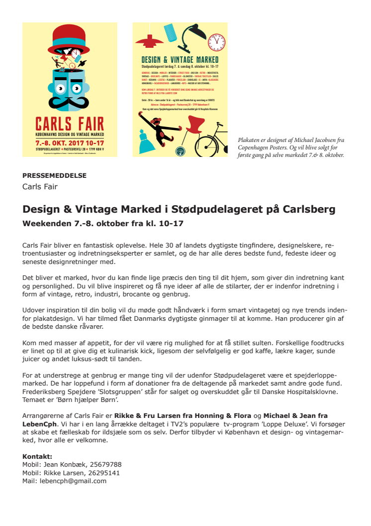 Design & Vintage Marked i Stødpudelageret på Carlsberg - Weekenden 7.-8. oktober fra kl. 10-17