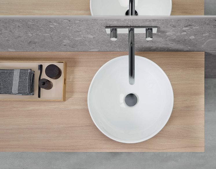 2022 Bathroom VariForm oak lay-on washbasin top view_Original