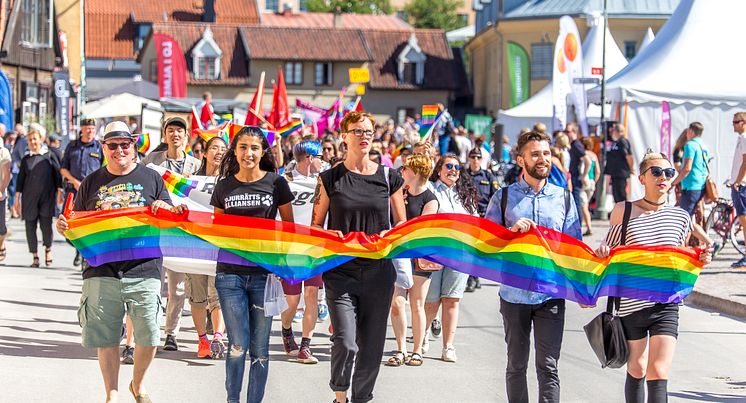 Mångfaldsparaden i Almedalen 2016. Foto: Joakim Berndes, CC-BY, Wikimedia Commons. 