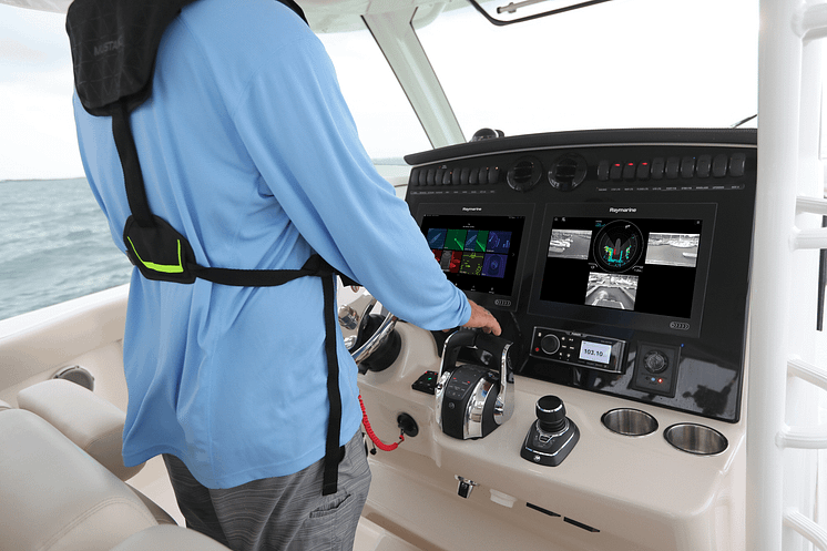 High res image - Raymarine - DockSense Alert on helm of Boston Whaler 380 Outrage