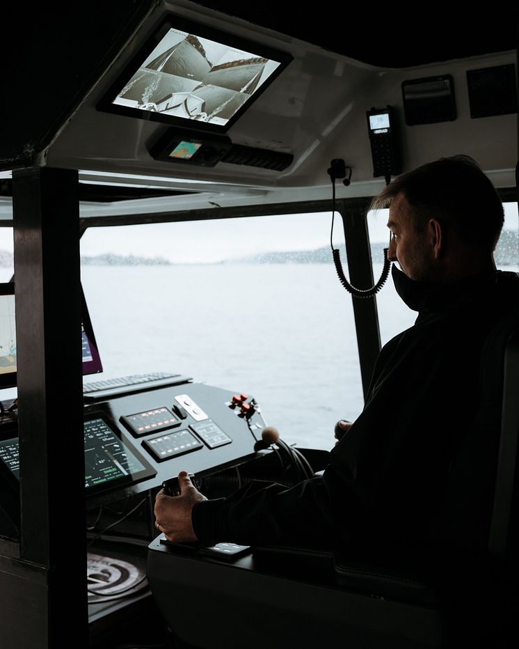 Candela P-12 taking off outside Stockholm's port