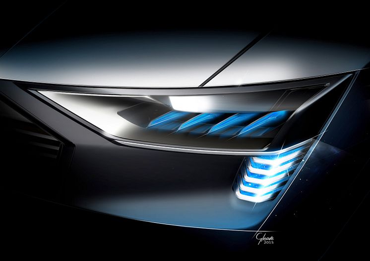 Audi e-tron quattro concept Headlight with e-tron light signature with new OLED technology
