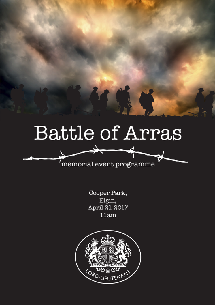 Downloadable programme for Battle of Arras commemoration event, this Friday 21st. Follow the link to download.