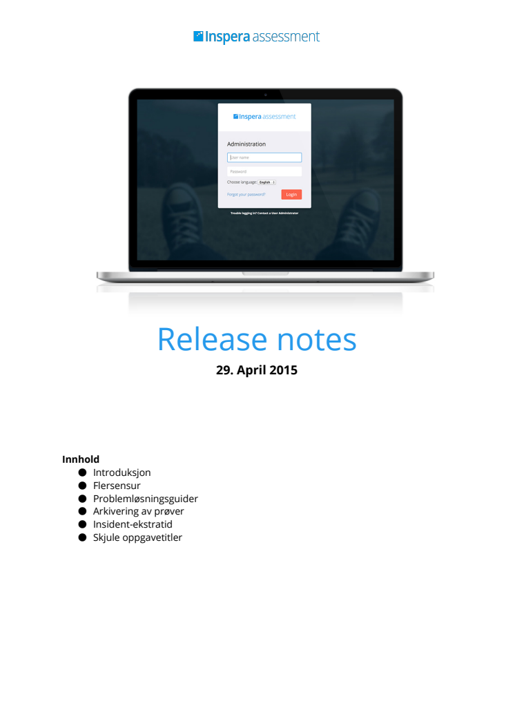 Release note 30.april 2015