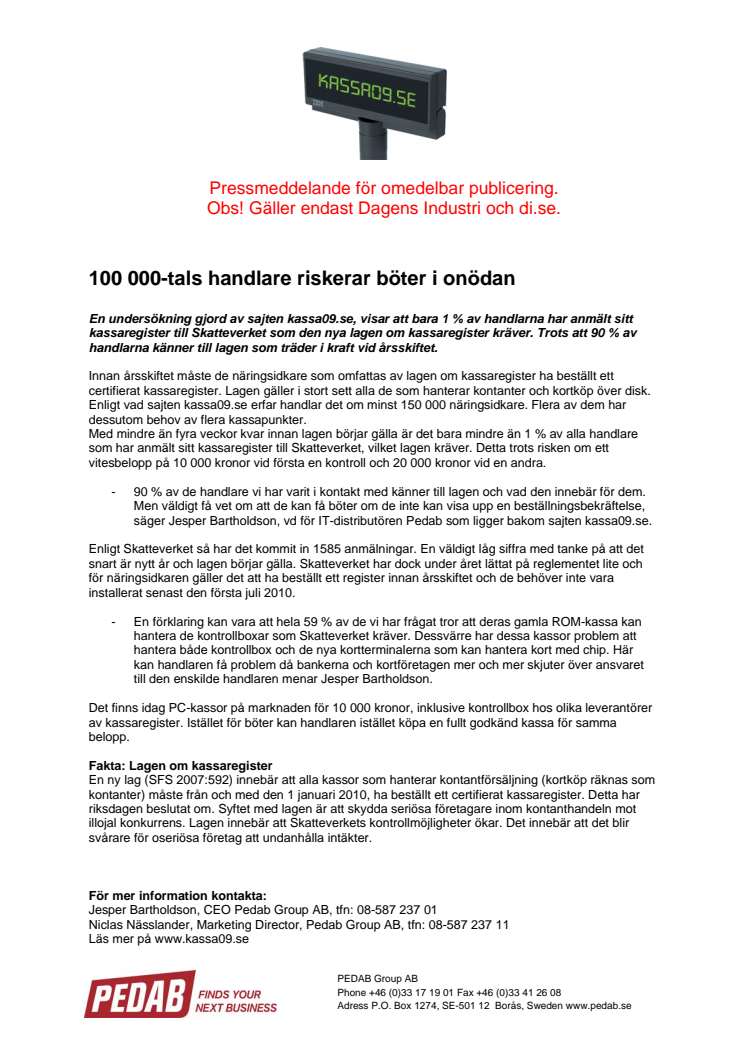 100 000-tals handlare riskerar böter i onödan