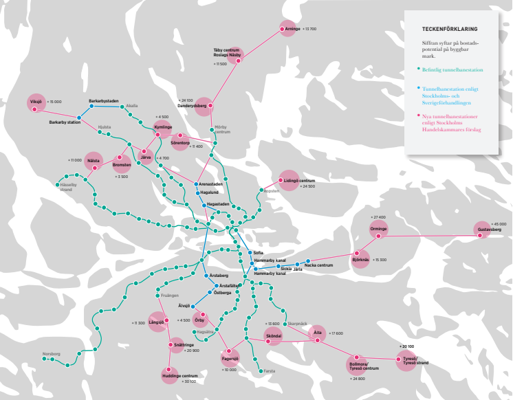 22 nya tunnelbanestationer ger 200 000 bostäder