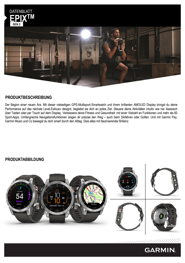 Garmin Datenblatt epix Serie CE CH