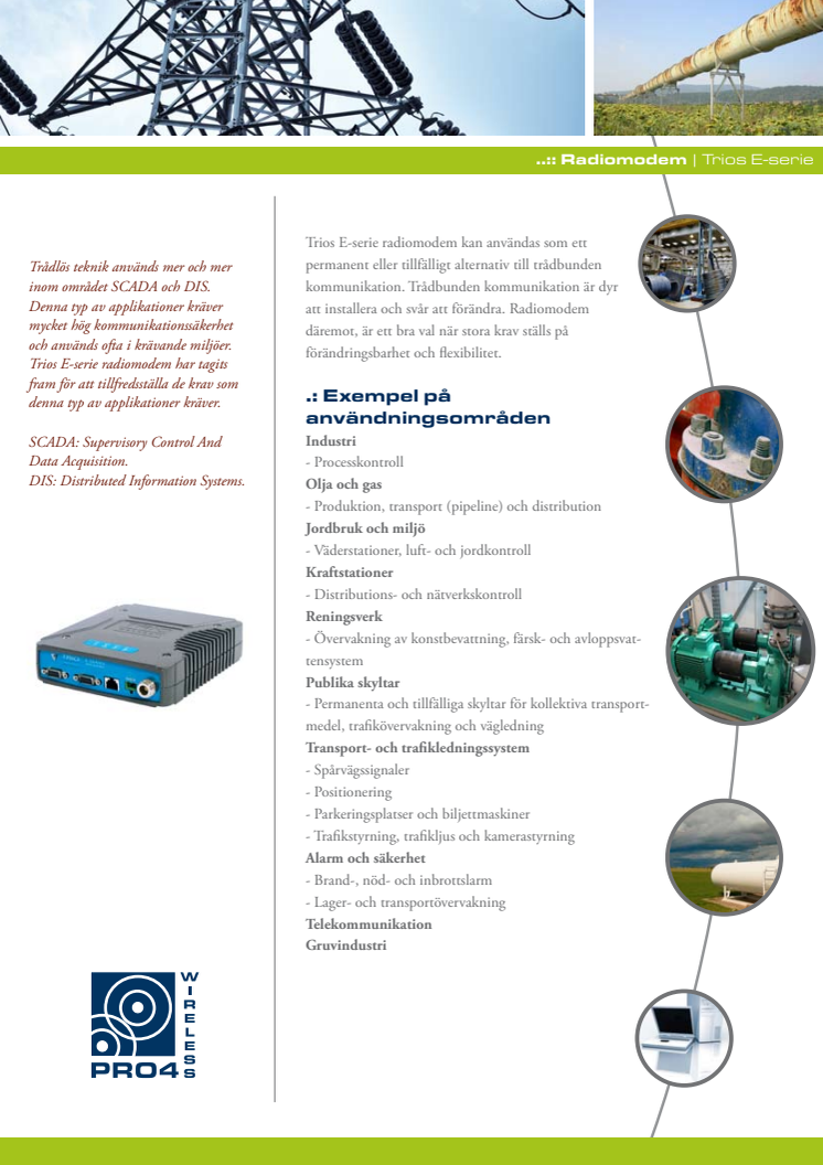 Trio DataComs E-serie radiomodem