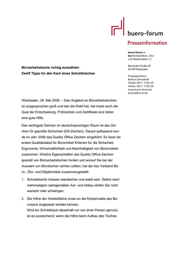 Büroarbeitstische richtig auswählen  - Zwölf Tipps für den Kauf eines Schreibtisches