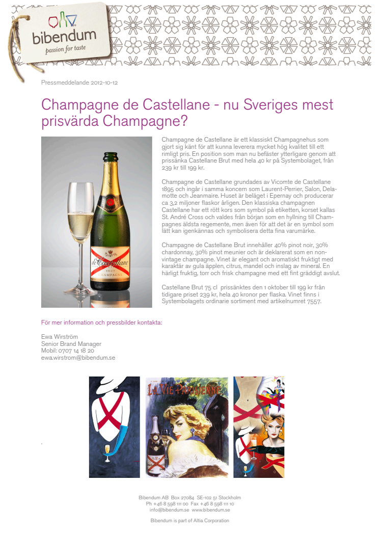 Champagne de Castellane - nu Sveriges mest prisvärda Champagne?