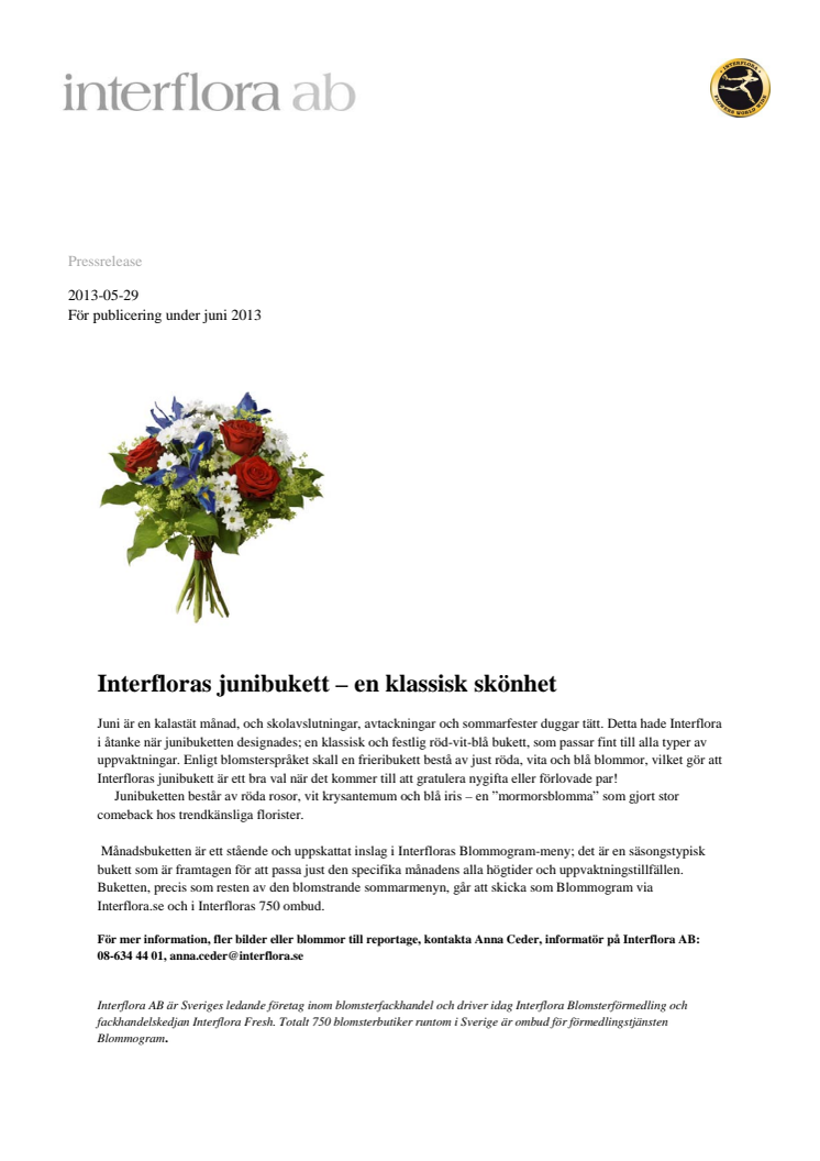 Interfloras junibukett – en klassisk skönhet