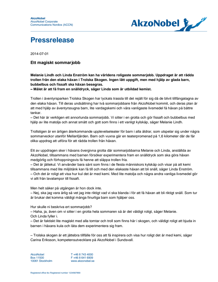 Ett magiskt sommarjobb