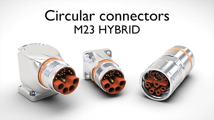 Ny M23 hybrid kontakt för signal-, data- och kraftöverföring