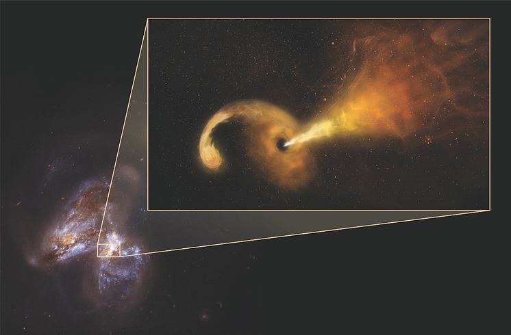 Denna TDE inträffar i två kolliderande galaxer ca 150 miljoner ljusår bort