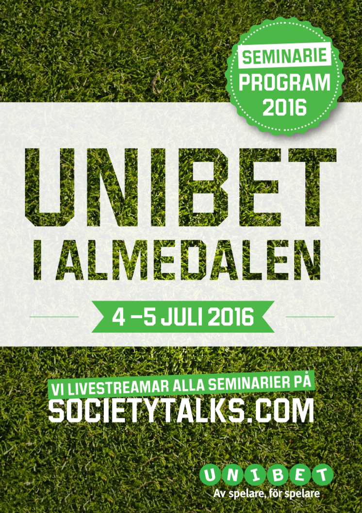 Unibets program i Almedalen 2016