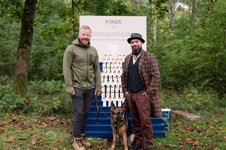 Fredrik Steen, hunden Zara och Conny Solhberg 