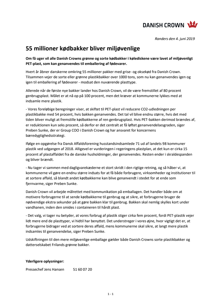 55 millioner kødbakker bliver miljøvenlige