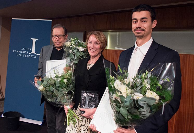 Stig Kerttu, näringslivschef  i Övertorneå kommun, Victoria Van Vamp, chef för affärs- och produktutveckling inom SKF och Daniel Nilsson, civilingenjör rymdteknik  