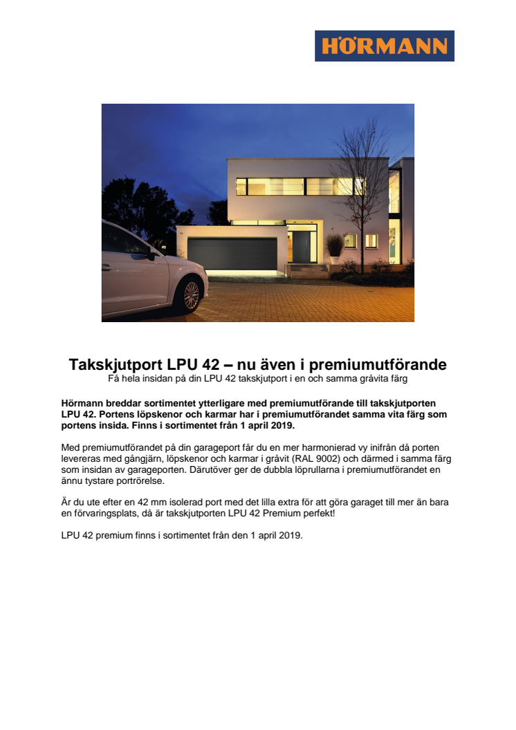 Takskjutport LPU 42 - nu även i premiumutförande 