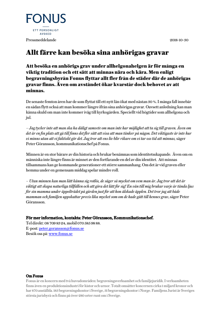 Allt färre kan besöka sina anhörigas gravar