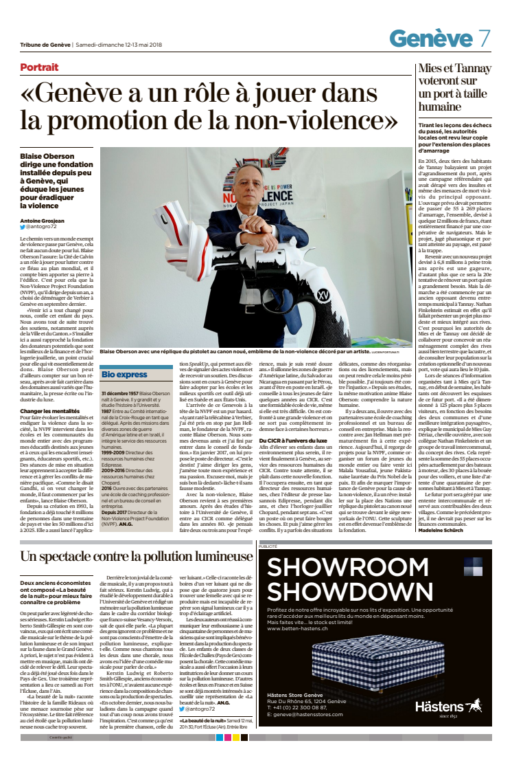 "Geneva has a role to play in promoting non-violence"